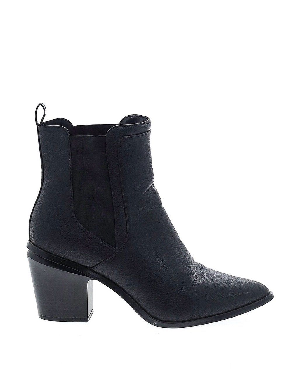 Matt & Nat Black Vegan Leather Ankle Booties with Block Heel